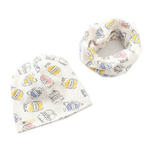 Load image into Gallery viewer, New Fashion Baby Cap Set Cartoon Owl Stars Baby Head Cover Spring Warm Neck Collar Kids Beanies Sets Cotton Children Hats Scarf
