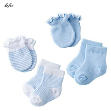 Load image into Gallery viewer, 4 Pairs Children Kids Baby Newborn Socks Gloves Anti-scratch Breathable Elasticity Protection Face Mittens Shower Gift
