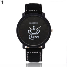 Load image into Gallery viewer, Fashion Couple Watches Queen King Crown Fuax Leather Quartz Analog Men and Women Wrist Watch Chronograph Valentine Gift
