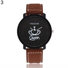 Load image into Gallery viewer, Fashion Couple Watches Queen King Crown Fuax Leather Quartz Analog Men and Women Wrist Watch Chronograph Valentine Gift

