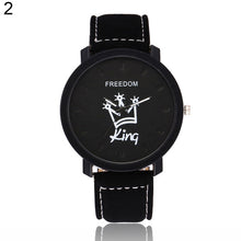 Load image into Gallery viewer, Fashion Couple Watches Queen King Crown Fuax Leather Quartz Analog Men and Women Wrist Watch Chronograph Valentine Gift
