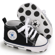 Load image into Gallery viewer, Baby Canvas Classic Sports Sneakers Newborn Baby Boys Girls Print Star First Walkers Shoes Infant Toddler Anti-slip Baby Shoes
