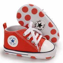 Load image into Gallery viewer, Baby Canvas Classic Sports Sneakers Newborn Baby Boys Girls Print Star First Walkers Shoes Infant Toddler Anti-slip Baby Shoes
