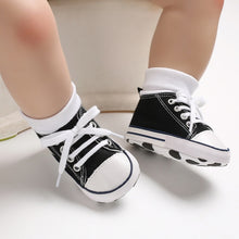 Load image into Gallery viewer, New  Baby Canvas Sneaker For Newborn Sport Shoes For Baby Boys Girls Infant Toddler Soft Bottom Anti-slip First Walkers 0-18 M
