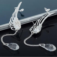 Load image into Gallery viewer, 2019 New Silver Plated Angel Wing Stylist Crystal Earrings Drop Dangle Ear Stud For Women Long Cuff Earring Bohemia Jewelrys
