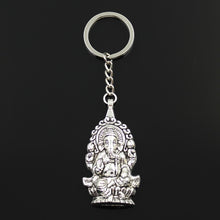 Load image into Gallery viewer, Fashion 30mm Key Ring Metal Key Chain Keychain Jewelry Antique Bronze Silver Color Ganesha Buddha Elephant 62x32mm Pendant
