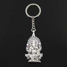 Load image into Gallery viewer, Fashion 30mm Key Ring Metal Key Chain Keychain Jewelry Antique Bronze Silver Color Ganesha Buddha Elephant 62x32mm Pendant
