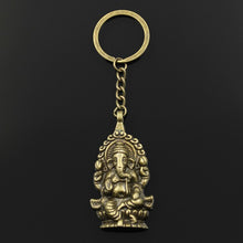 Load image into Gallery viewer, Fashion 30mm Key Ring Metal Key Chain Keychain Jewelry Antique Bronze Silver Color Ganesha Buddha Elephant 62x32mm Pendant

