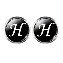 Load image into Gallery viewer, Men's Fashion A-Z Single Alphabet Cufflinks Silver Color Letter Cuff Button for Male Gentleman Shirt Wedding Cuff Links Gifts
