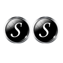 Load image into Gallery viewer, Men's Fashion A-Z Single Alphabet Cufflinks Silver Color Letter Cuff Button for Male Gentleman Shirt Wedding Cuff Links Gifts
