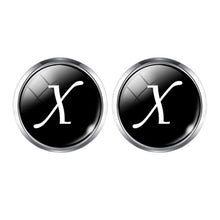 Load image into Gallery viewer, Men's Fashion A-Z Single Alphabet Cufflinks Silver Color Letter Cuff Button for Male Gentleman Shirt Wedding Cuff Links Gifts
