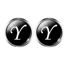Load image into Gallery viewer, Men's Fashion A-Z Single Alphabet Cufflinks Silver Color Letter Cuff Button for Male Gentleman Shirt Wedding Cuff Links Gifts
