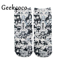 Load image into Gallery viewer, J1077 Cartoon Anime NARUTO Punk Cotton Short Socks Cute Unisex Skatebord Socks Fashion One Side Print Socks
