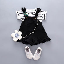 Load image into Gallery viewer, Infant Baby Girl Baby Summer Clothing Striped Top Strap Shorts Set for Newborn Baby Girls Clothes 1st Birthday Outfits Cool Sets
