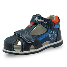 Load image into Gallery viewer, Apakowa 2019 summer kids shoes brand closed toe toddler boys sandals orthopedic sport pu leather baby boys sandals shoes

