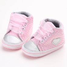 Load image into Gallery viewer, Infant Newborn Baby Girls Polka Dots Heart Autumn Lace-Up First Walkers Sneakers Shoes Toddler Classic Casual Shoes
