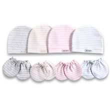 Load image into Gallery viewer, 2 Pcs/set Simple Newborn Baby Births Cap Glove Set Soft Cotton Kids Infants Anti-scratch Gloves Hat Gifts
