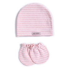 Load image into Gallery viewer, 2 Pcs/set Simple Newborn Baby Births Cap Glove Set Soft Cotton Kids Infants Anti-scratch Gloves Hat Gifts
