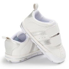 Load image into Gallery viewer, Fashion Toddler Baby 0-18M Soft Sole Hook Loop Prewalker Sneakers Baby Boy Girl Crib Shoes  Leather Sports Non-slip Walker Shoes
