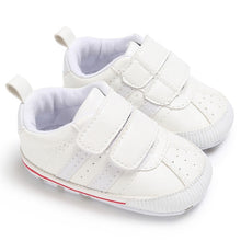 Load image into Gallery viewer, Fashion Toddler Baby 0-18M Soft Sole Hook Loop Prewalker Sneakers Baby Boy Girl Crib Shoes  Leather Sports Non-slip Walker Shoes
