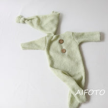 Load image into Gallery viewer, Crochet Mohair Bebe Fotografia Baby Clothes Newborn Photography Props Boy Hats Romper Set Indoor DIY Photo Studio Accessories
