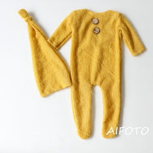 Load image into Gallery viewer, Crochet Mohair Bebe Fotografia Baby Clothes Newborn Photography Props Boy Hats Romper Set Indoor DIY Photo Studio Accessories
