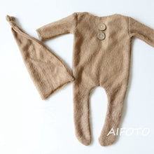 Load image into Gallery viewer, Crochet Mohair Bebe Fotografia Baby Clothes Newborn Photography Props Boy Hats Romper Set Indoor DIY Photo Studio Accessories
