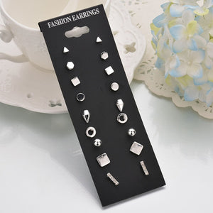 12 PCS/SET Lollipop&alpaca&Unicorn shape Earring Set For Girls Crystal Statement Earring Jewelry Metal Wedding Earrings ER200108