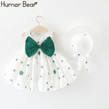 Load image into Gallery viewer, Humor Bear New Summer Baby Girl Clothes Strap Bow Vest + Floral Shorts + Fashion Hat 3Pcs Set Baby Clothing Suit Girls Clothes
