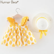 Load image into Gallery viewer, Humor Bear New Summer Baby Girl Clothes Strap Bow Vest + Floral Shorts + Fashion Hat 3Pcs Set Baby Clothing Suit Girls Clothes
