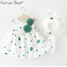 Load image into Gallery viewer, Humor Bear New Summer Baby Girl Clothes Strap Bow Vest + Floral Shorts + Fashion Hat 3Pcs Set Baby Clothing Suit Girls Clothes
