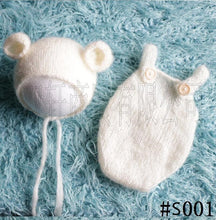 Load image into Gallery viewer, handmade mohair teddy bear hat + shorts     Newborn photography props
