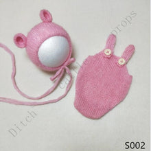 Load image into Gallery viewer, handmade mohair teddy bear hat + shorts     Newborn photography props
