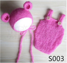 Load image into Gallery viewer, handmade mohair teddy bear hat + shorts     Newborn photography props
