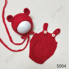 Load image into Gallery viewer, handmade mohair teddy bear hat + shorts     Newborn photography props
