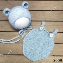 Load image into Gallery viewer, handmade mohair teddy bear hat + shorts     Newborn photography props
