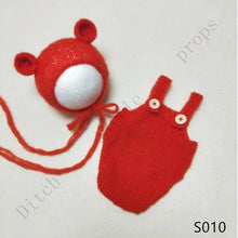 Load image into Gallery viewer, handmade mohair teddy bear hat + shorts     Newborn photography props
