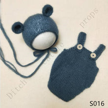 Load image into Gallery viewer, handmade mohair teddy bear hat + shorts     Newborn photography props
