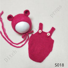 Load image into Gallery viewer, handmade mohair teddy bear hat + shorts     Newborn photography props

