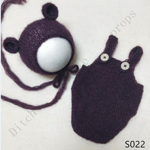 Load image into Gallery viewer, handmade mohair teddy bear hat + shorts     Newborn photography props
