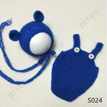 Load image into Gallery viewer, handmade mohair teddy bear hat + shorts     Newborn photography props
