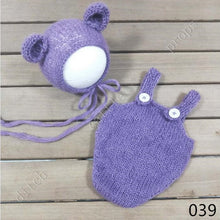 Load image into Gallery viewer, handmade mohair teddy bear hat + shorts     Newborn photography props
