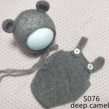 Load image into Gallery viewer, handmade mohair teddy bear hat + shorts     Newborn photography props
