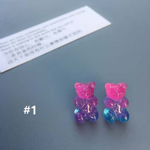 Load image into Gallery viewer, 1 Pair Cartoon Gummy Bear Earring For Women Girl Lovely Handmade Colorful Resin Candy Stud Earring Funny Jewelry
