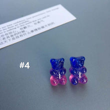 Load image into Gallery viewer, 1 Pair Cartoon Gummy Bear Earring For Women Girl Lovely Handmade Colorful Resin Candy Stud Earring Funny Jewelry
