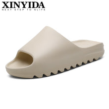 Load image into Gallery viewer, Men's Summer Slides Breathable Cool Beach Slippers Fish Mouth Flip Flops Men Sandals Lightweight Bone White Yeez Plus Size 35-46
