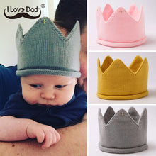 Load image into Gallery viewer, Crown Baby Hat Photography Props Autumn Winter Knit Newborn Baby Girl Boy Hat Turban Infant Toddler Beanie Cap Casquette Enfant
