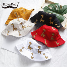 Load image into Gallery viewer, Cartoon Giraffe Baby Hat Bucket Cap Summer Kids Baby Girl Boy Hat Casual Children Sun Hat Cotton Girls Hat Panama Caps
