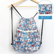 Load image into Gallery viewer, Foldable Waterproof String Backpack for Gym Workout Outdoor Running Travel Cartoon School Eco Friendly Shopping Bag with Zipper
