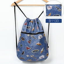 Load image into Gallery viewer, Foldable Waterproof String Backpack for Gym Workout Outdoor Running Travel Cartoon School Eco Friendly Shopping Bag with Zipper
